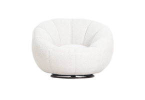 Draaifauteuil Giulia - Bouclé wit