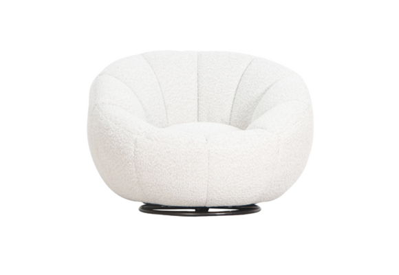 Draaifauteuil Giulia - Bouclé wit