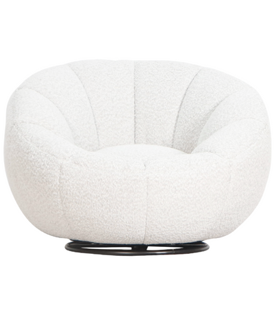 Draaifauteuil Giulia - Bouclé wit