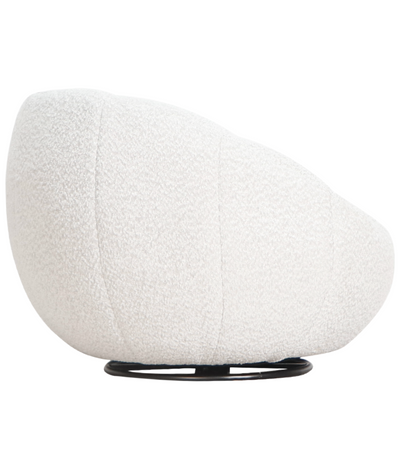 Draaifauteuil Giulia - Bouclé wit