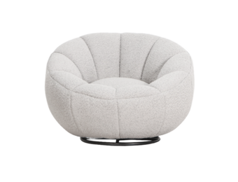 Draaifauteuil Giulia - Bouclé grijs