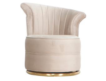 Draaifauteuil Stella - Taupe / Goud