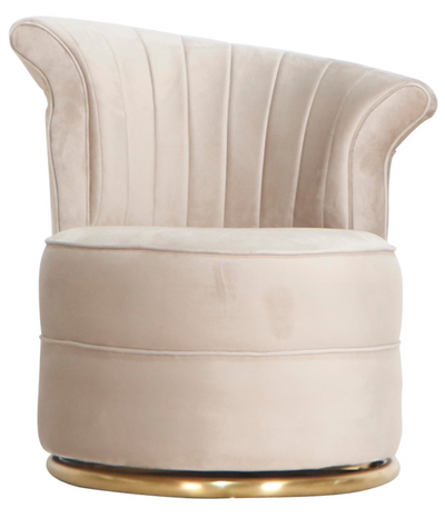 Draaifauteuil Stella - Taupe / Goud - Quartz 903