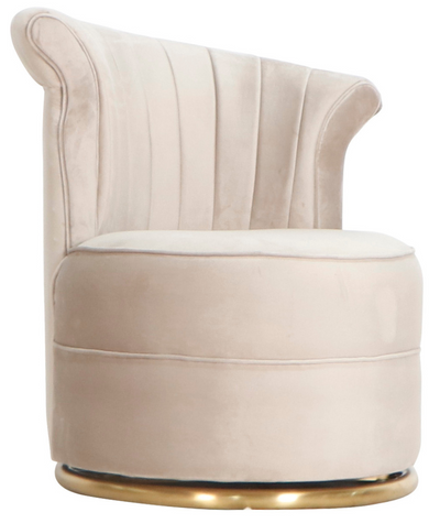 Draaifauteuil Stella - Taupe / Goud - Quartz 903