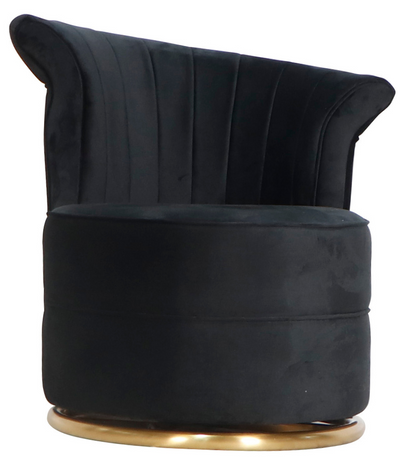 Draaifauteuil Stella - Zwart / Goud - Quartz 800