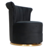Draaifauteuil Stella - Zwart / Goud - Quartz 800
