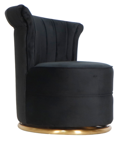 Draaifauteuil Stella - Zwart / Goud - Quartz 800