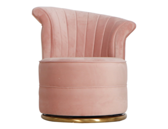Draaifauteuil Stella - Roze / Goud