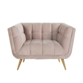 Fauteuil Seattle - Taupe | 1 zits  - Quartz 903 - Gouden poten