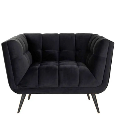 Fauteuil Seattle - Zwart | 1 zits  - Quartz 800 - Zwarte poten