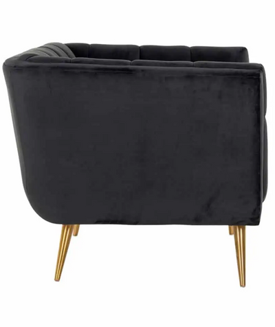 Fauteuil Seattle - Zwart | 1 zits  - Quartz 800 - Gouden poten
