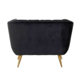 Fauteuil Seattle - Zwart | 1 zits  - Quartz 800 - Gouden poten