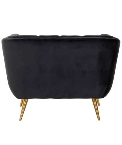 Fauteuil Seattle - Zwart | 1 zits  - Quartz 800 - Gouden poten