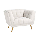 Fauteuil Seattle - Bouclé Wit | 1 zits  - Copenhagen 900 - Gouden poten