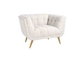 Fauteuil Seattle - Bouclé Wit  | Goud