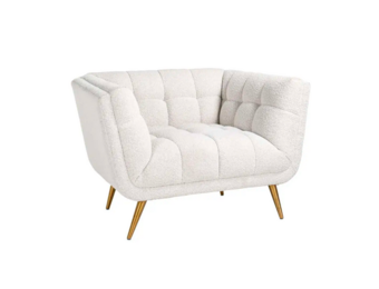 Fauteuil Seattle - Bouclé Wit  | Goud