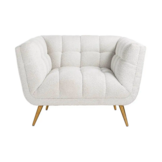 Fauteuil Seattle - Bouclé Wit | 1 zits  - Copenhagen 900 - Gouden poten