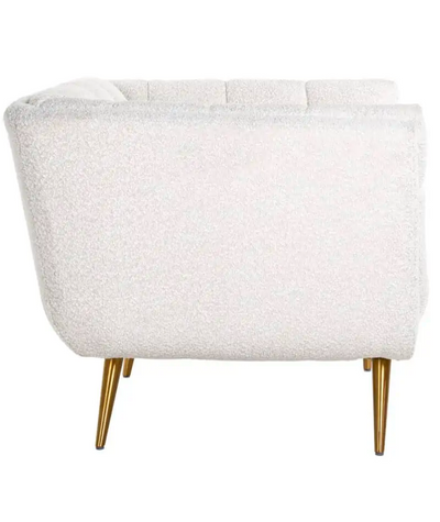 Fauteuil Seattle - Bouclé Wit | 1 zits  - Copenhagen 900 - Gouden poten