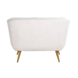 Fauteuil Seattle - Bouclé Wit | 1 zits  - Copenhagen 900 - Gouden poten