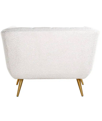 Fauteuil Seattle - Bouclé Wit | 1 zits  - Copenhagen 900 - Gouden poten