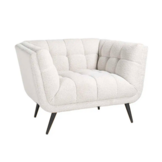 Fauteuil Seattle - Bouclé Wit | 1 zits  - Copenhagen 900 - Zwarte poten