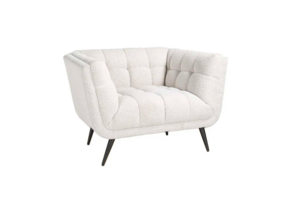 Fauteuil Seattle - Bouclé Wit  | Zwart