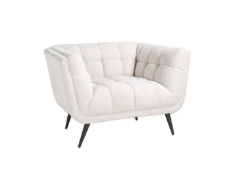 Fauteuil Seattle - Bouclé Wit  | Zwart