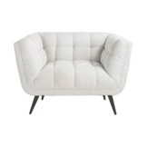 Fauteuil Seattle - Bouclé Wit | 1 zits  - Copenhagen 900 - Zwarte poten