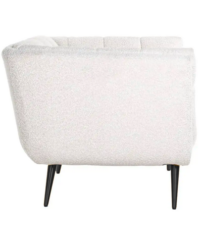 Fauteuil Seattle - Bouclé Wit | 1 zits  - Copenhagen 900 - Zwarte poten