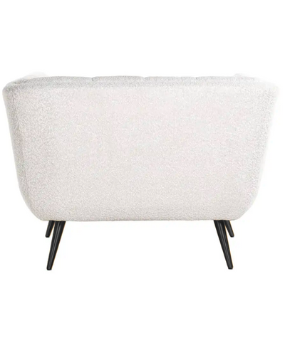 Fauteuil Seattle - Bouclé Wit | 1 zits  - Copenhagen 900 - Zwarte poten