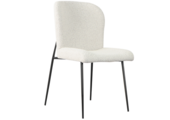 Eetkamerstoel Rosa - Bouclé wit / zwart