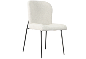 Eetkamerstoel Rosa - Bouclé wit / zwart