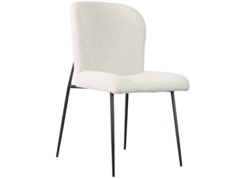 Eetkamerstoel Rosa - Bouclé wit / zwart