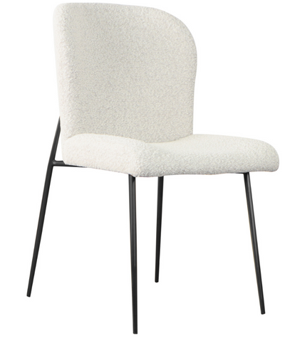 Eetkamerstoel Rosa - Bouclé wit / zwart - Copenhagen 900