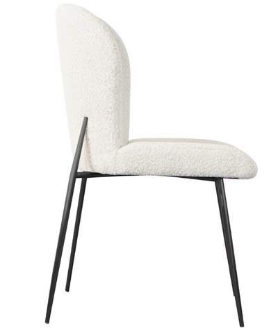 Eetkamerstoel Rosa - Bouclé wit / zwart - Copenhagen 900