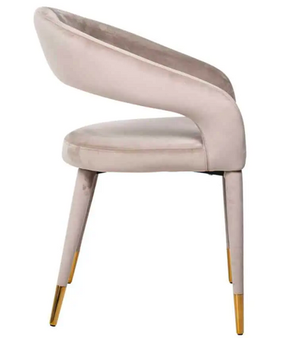 Eetkamerstoel Giulio Taupe Velvet - Quartz 903