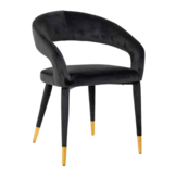Eetkamerstoel Giulio Zwart Velvet - Quartz 800