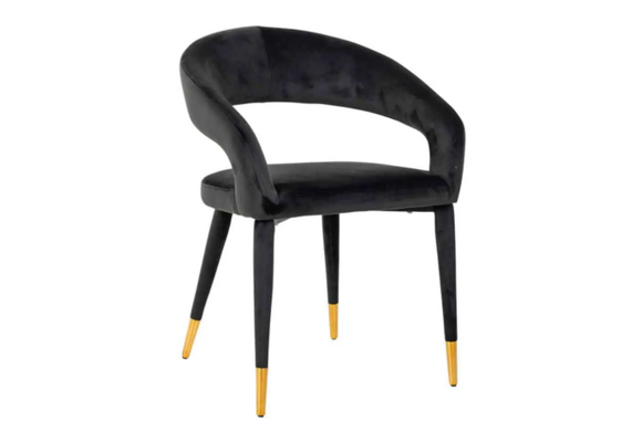Eetkamerstoel Giulio Zwart Velvet