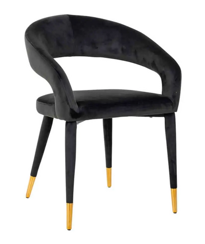 Eetkamerstoel Giulio Zwart Velvet - Quartz 800