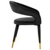 Eetkamerstoel Giulio Zwart Velvet - Quartz 800