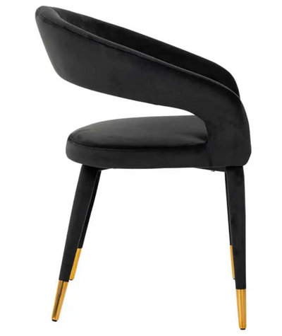 Eetkamerstoel Giulio Zwart Velvet - Quartz 800