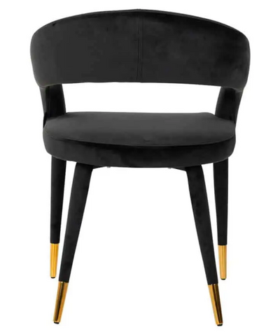 Eetkamerstoel Giulio Zwart Velvet - Quartz 800