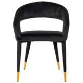 Eetkamerstoel Giulio Zwart Velvet - Quartz 800