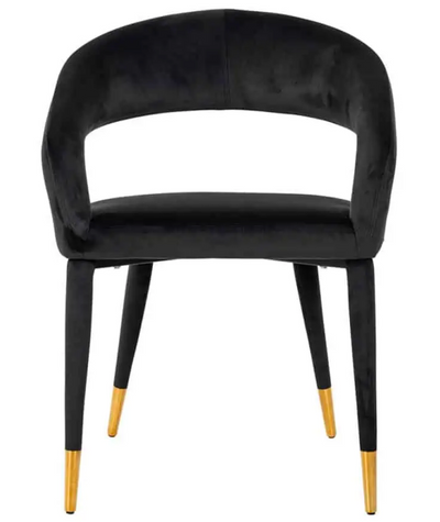 Eetkamerstoel Giulio Zwart Velvet - Quartz 800