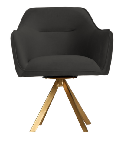 Draaistoel Celia Zwart Velvet - Quartz 800