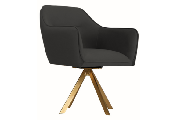 Draaistoel Celia Zwart Velvet