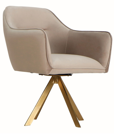 Draaistoel Celia Taupe Velvet - QUARTZ 903