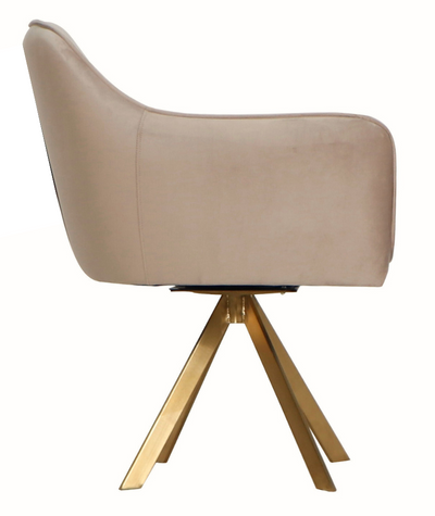 Draaistoel Celia Taupe Velvet - QUARTZ 903