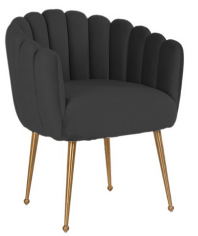 Eetkamerstoel Sorrento Velvet Zwart / Goud