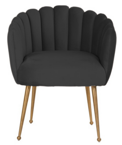 Eetkamerstoel Sorrento Velvet Zwart / Goud